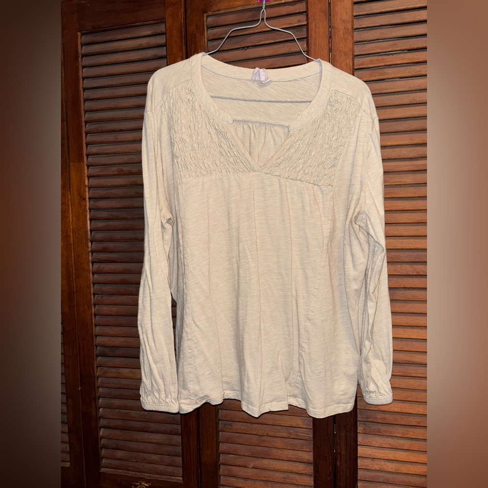 Como vintage (TSC) Women's Cream Long Sleeve Top